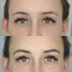 feathered eyebrow before and after