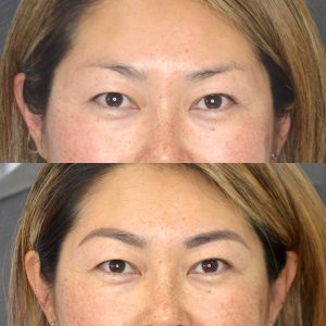 Powder eyebrow before and after