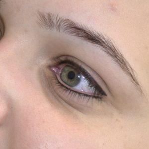 Standard eyeliner before and after